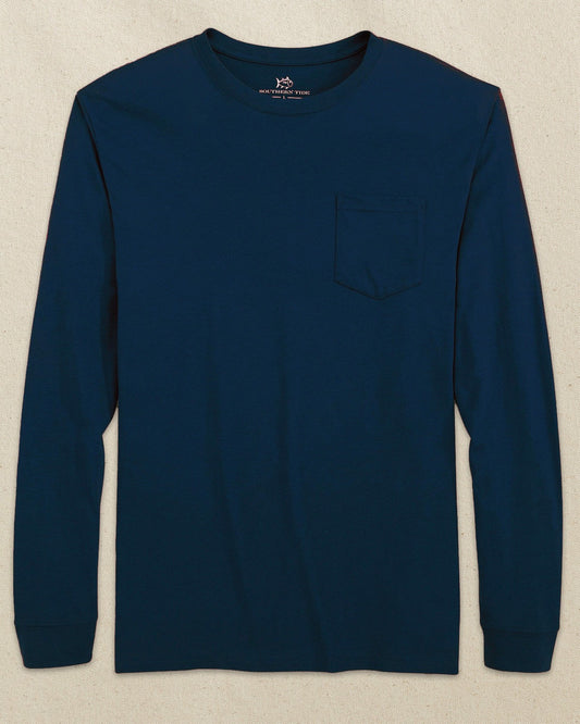 Navy Classic Long Sleeve Pocket T-Shirt | Southern Tide Men