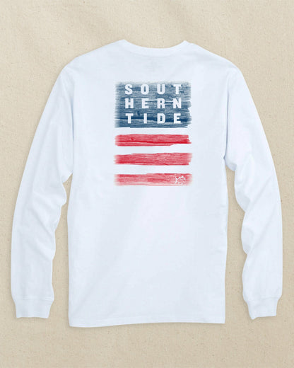 Americana Wooden Flag Long Sleeve T-Shirt | Southern Tide Men