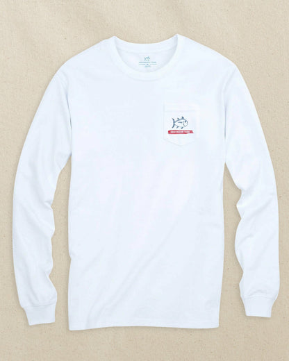 Americana Wooden Flag Long Sleeve T-Shirt | Southern Tide Men
