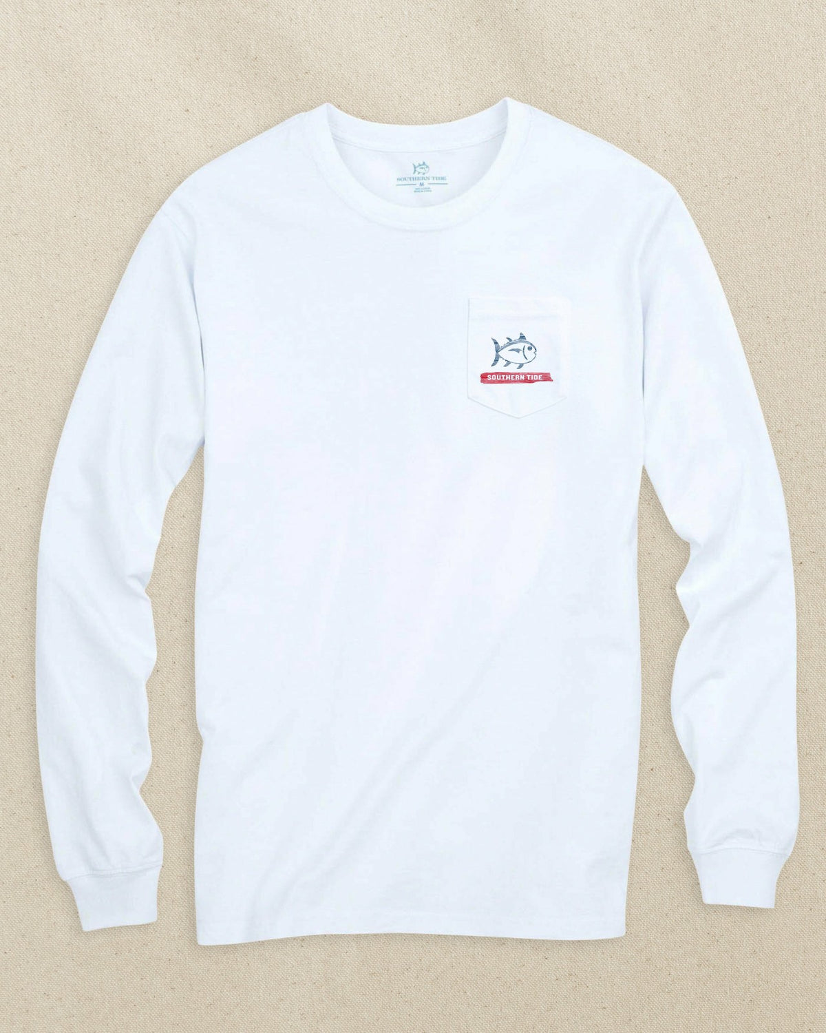 Americana Wooden Flag Long Sleeve T-Shirt | Southern Tide Men