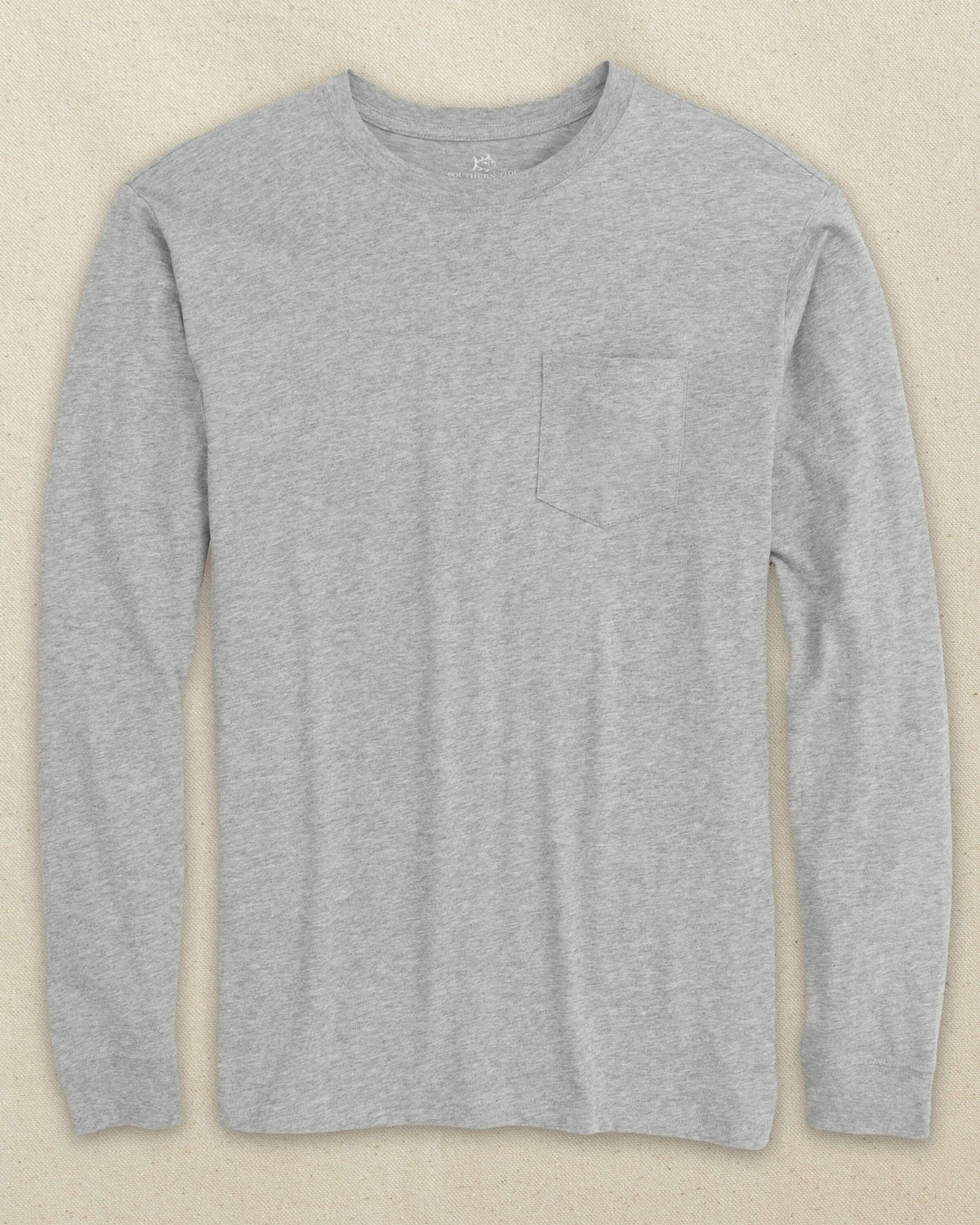 Heather Grey Classic Long Sleeve Pocket T-Shirt | Southern Tide Men