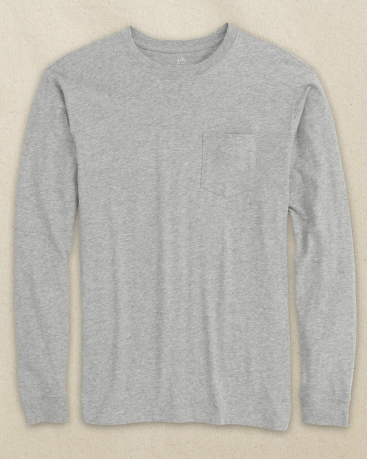 Heather Grey Classic Long Sleeve Pocket T-Shirt | Southern Tide Men