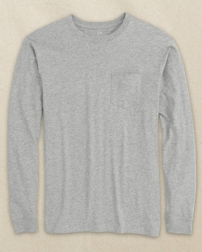 Heather Grey Classic Long Sleeve Pocket T-Shirt | Southern Tide Men