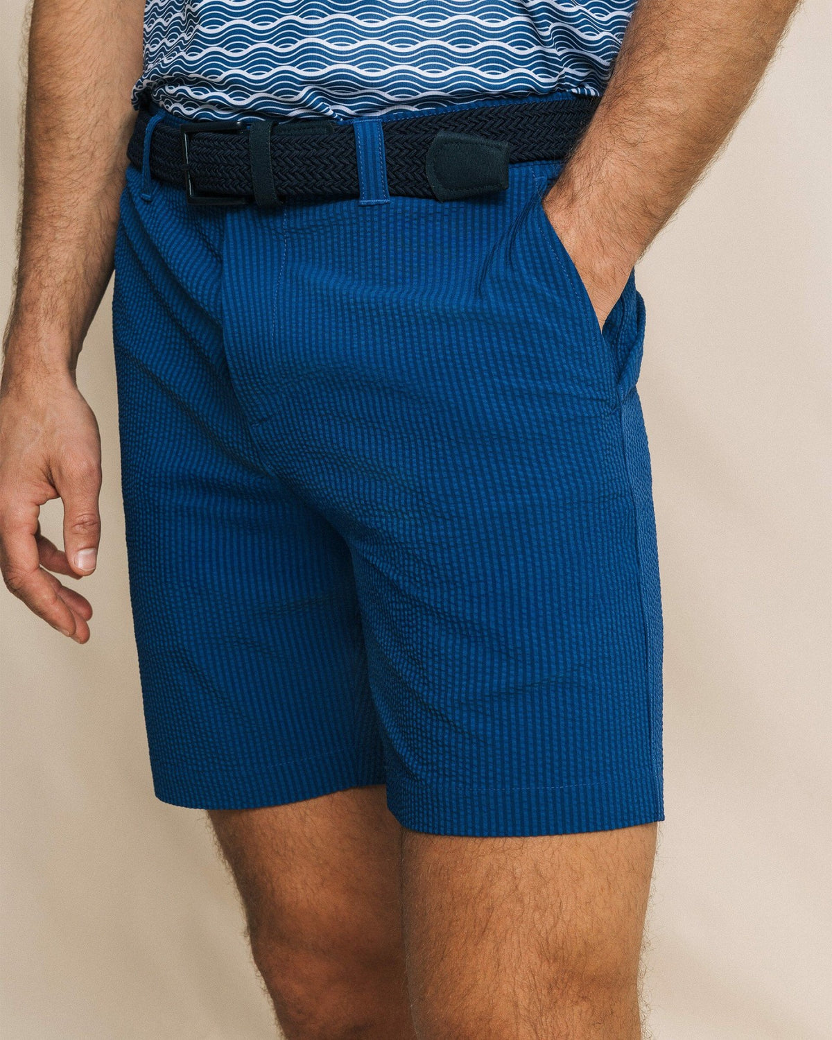 Seersucker 8" Performance Short - Nautical Blue | Southern Tide Men