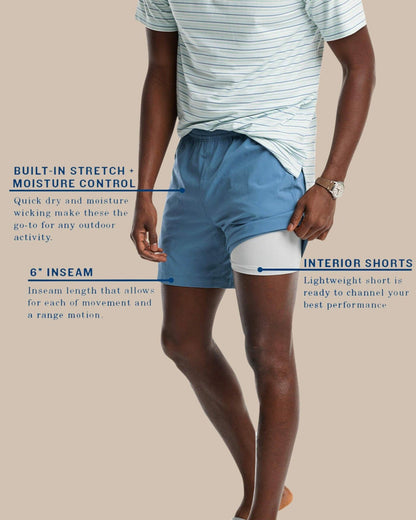 6 Inch Active Short with Liner | Southern Tide Men|Sale