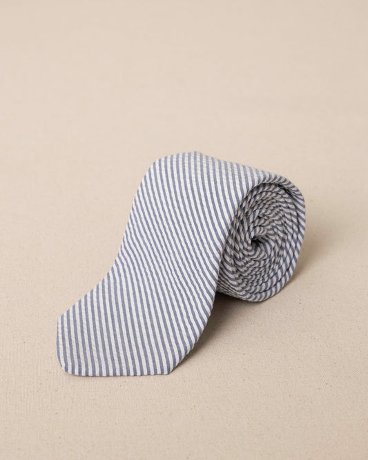 High Cotton Blue and White Seersucker Necktie | Southern Tide Men