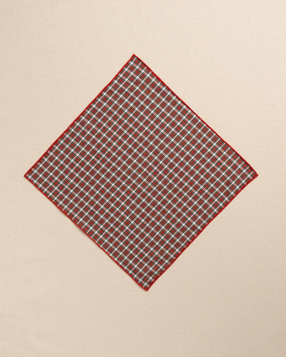 Peppermint Plaid Cotton Pocket Square | Southern Tide Men