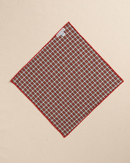 Peppermint Plaid Cotton Pocket Square | Southern Tide Men