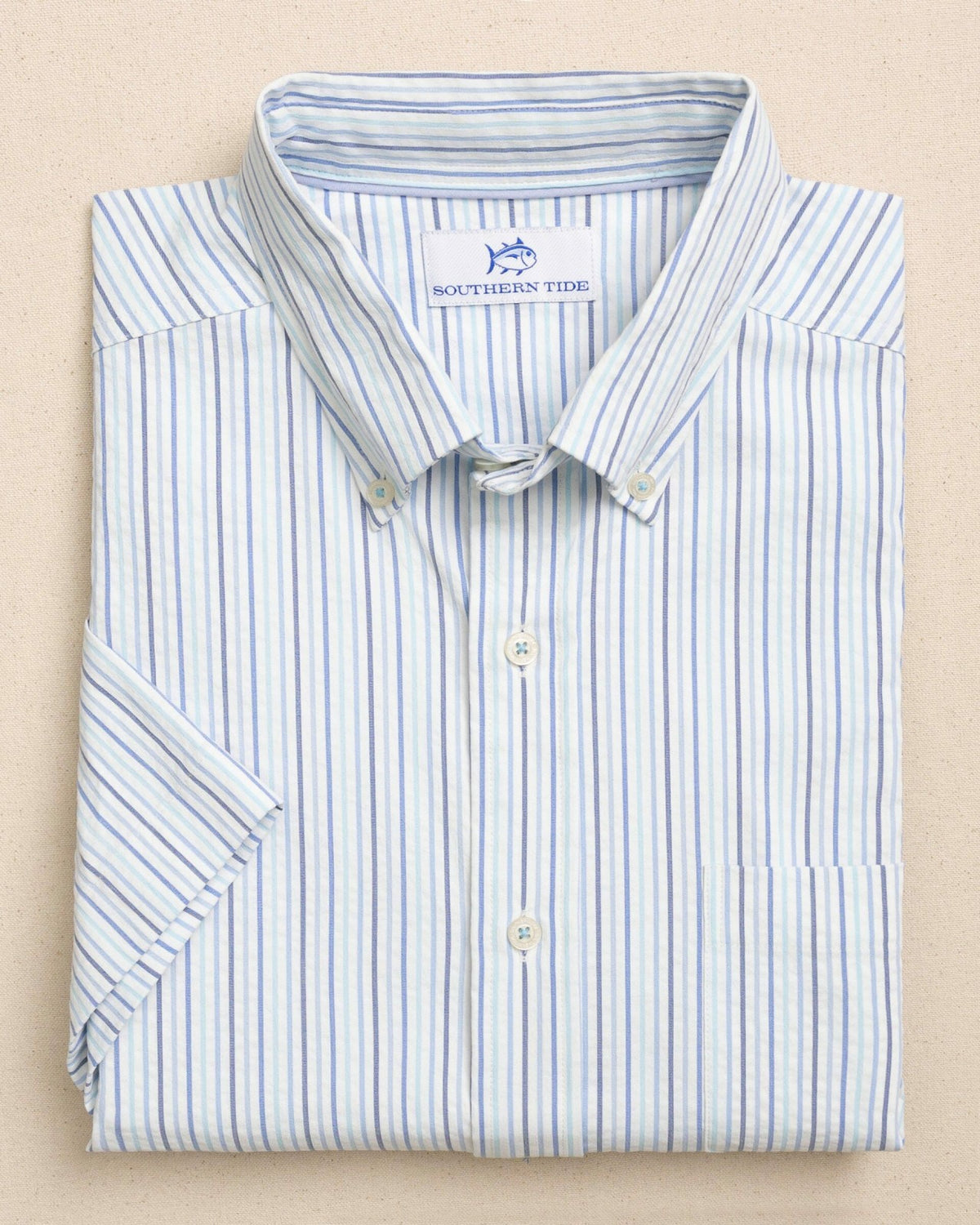 Marina Seersucker Short Sleeve Sport Shirt | Southern Tide Men|Sale