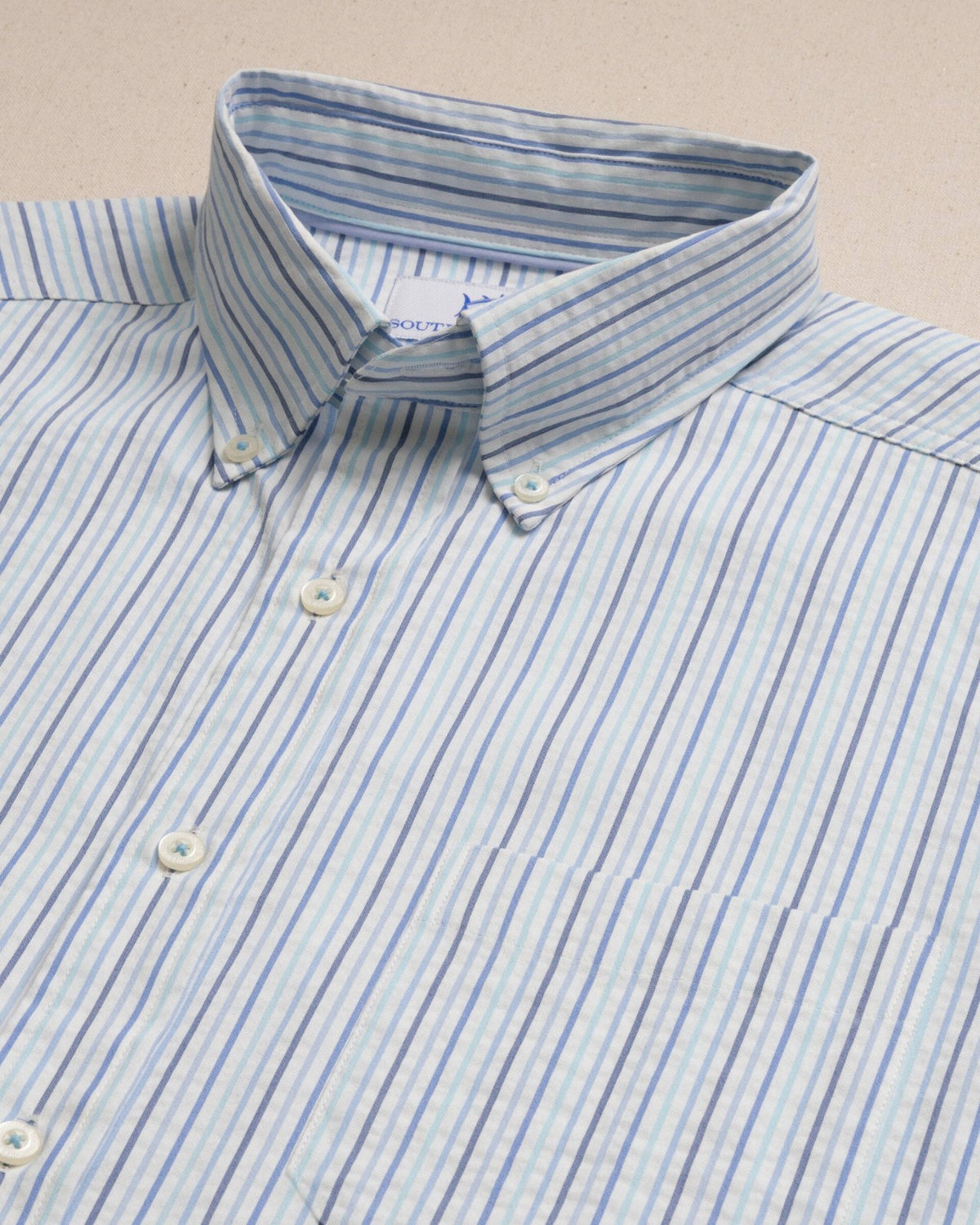 Marina Seersucker Short Sleeve Sport Shirt | Southern Tide Men|Sale