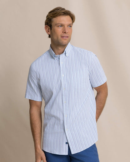 Marina Seersucker Short Sleeve Sport Shirt | Southern Tide Men|Sale
