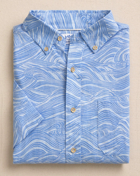 Rolling Waves Short Sleeve Sport Shirt | Southern Tide Men|Sale