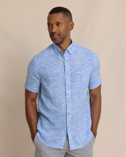 Rolling Waves Short Sleeve Sport Shirt | Southern Tide Men|Sale