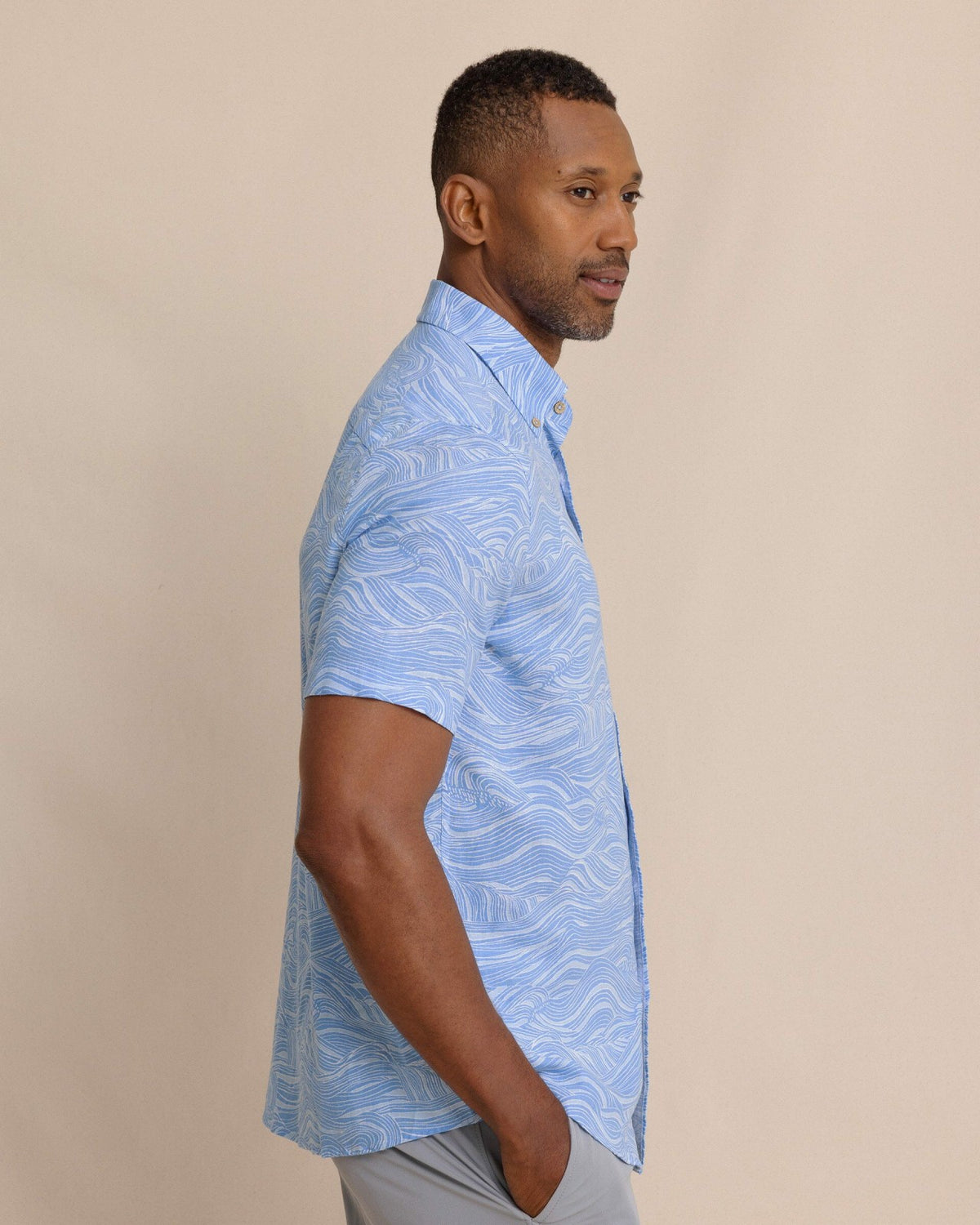 Rolling Waves Short Sleeve Sport Shirt | Southern Tide Men|Sale
