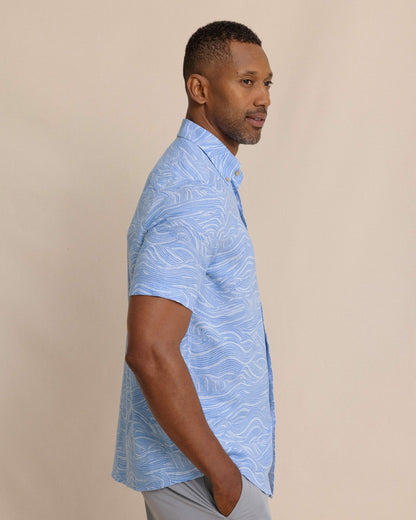 Rolling Waves Short Sleeve Sport Shirt | Southern Tide Men|Sale