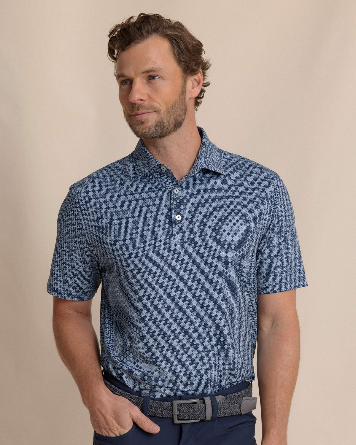 Driver ST Geo Printed Polo | Southern Tide Men|Sale