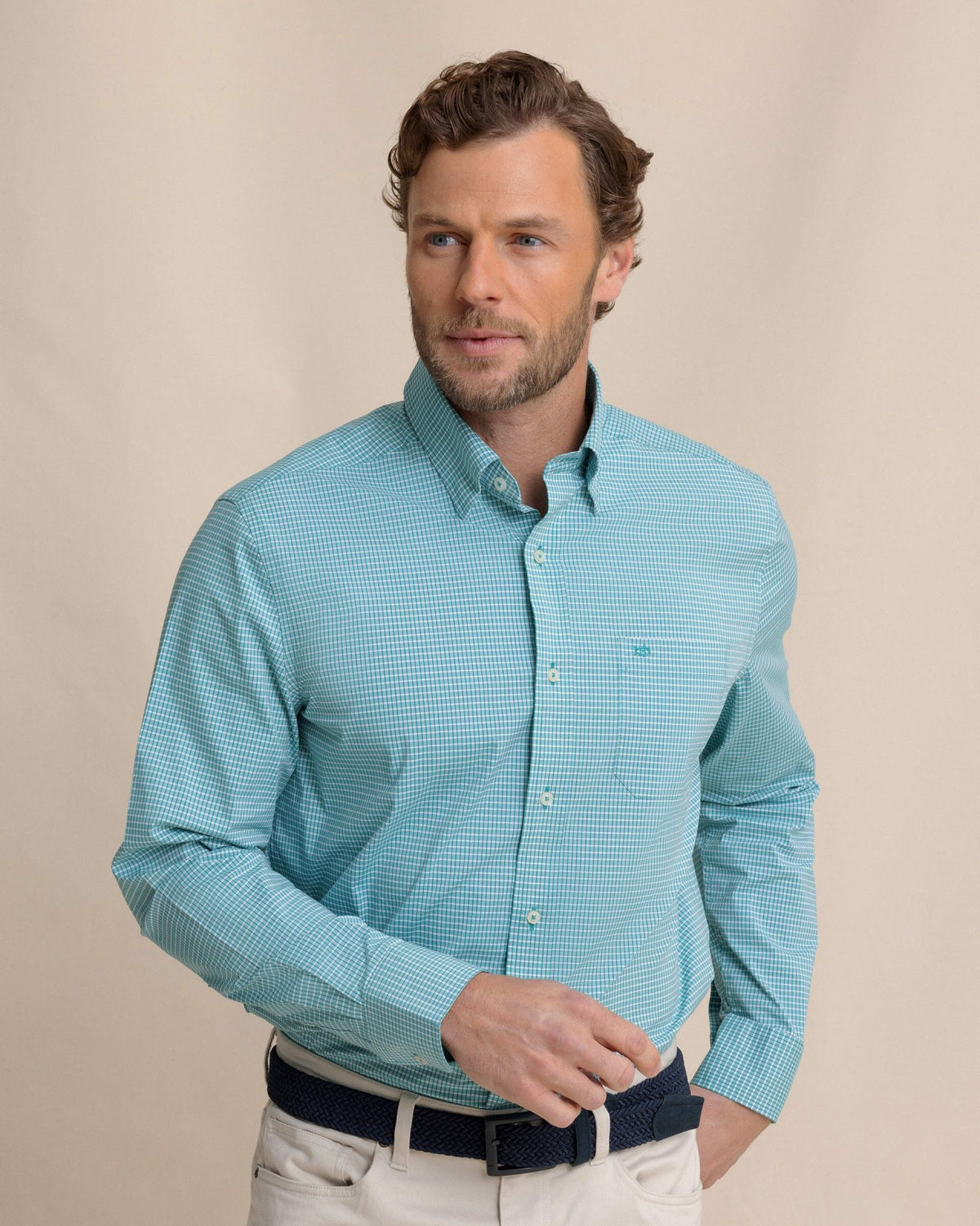 Crofton Plaid Charleston Sport Shirt - Spruce | Southern Tide Men|Sale