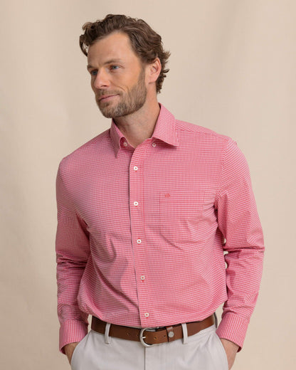 Crofton Plaid Charleston Sport Shirt - Red | Southern Tide Men|Sale
