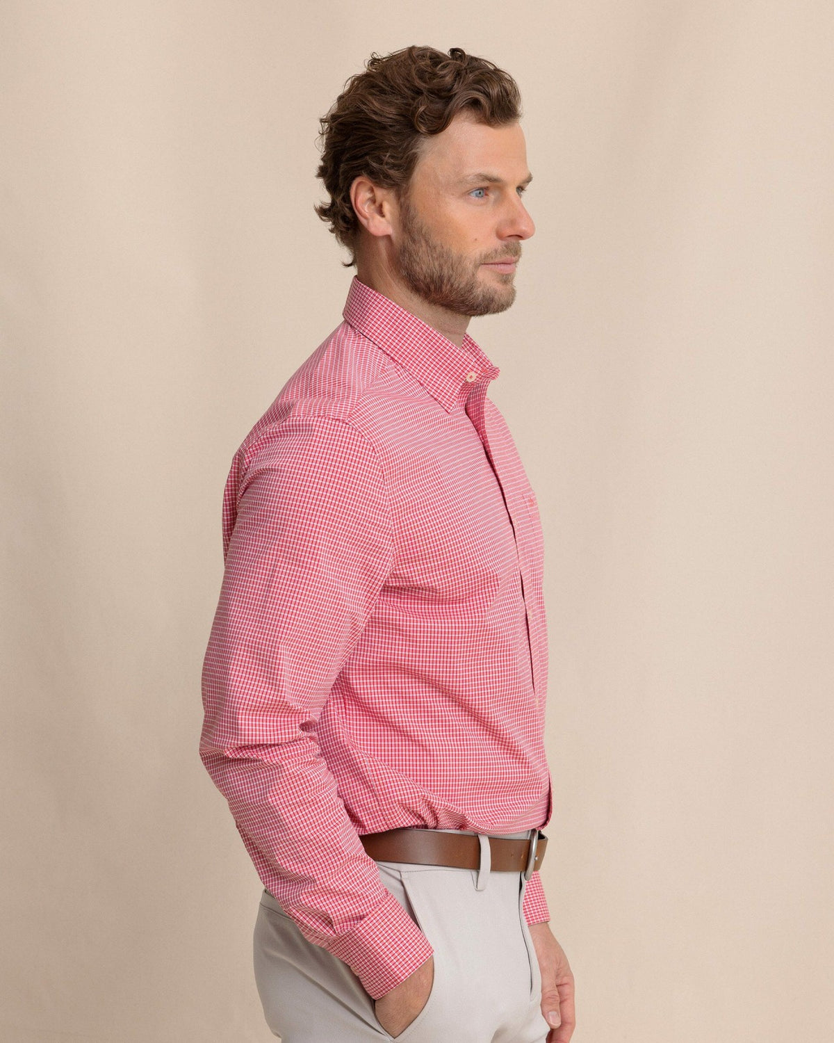Crofton Plaid Charleston Sport Shirt - Red | Southern Tide Men|Sale