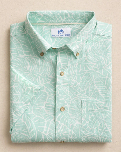 Beach Palms Linen Rayon Short Sleeve Sport Shirt | Southern Tide Men|Sale