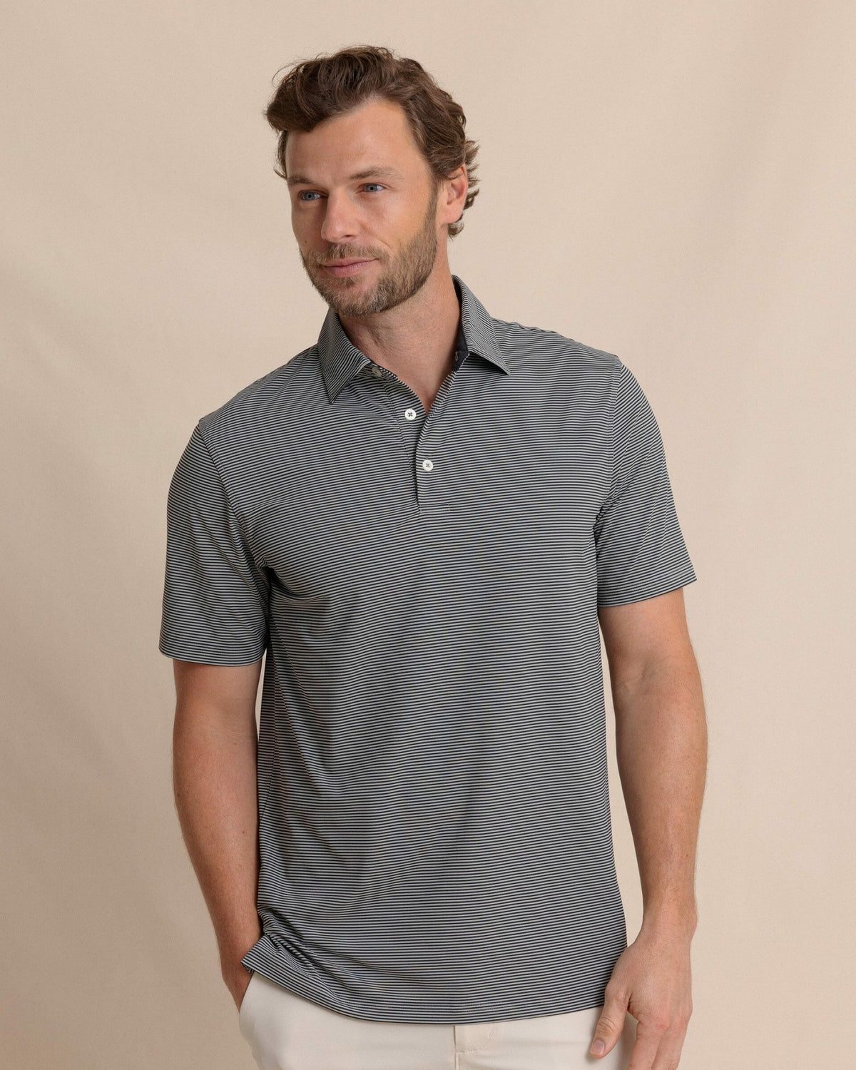brrr°®-eeze Meadowbrook Stripe Polo - Steel | Southern Tide Men|Sale