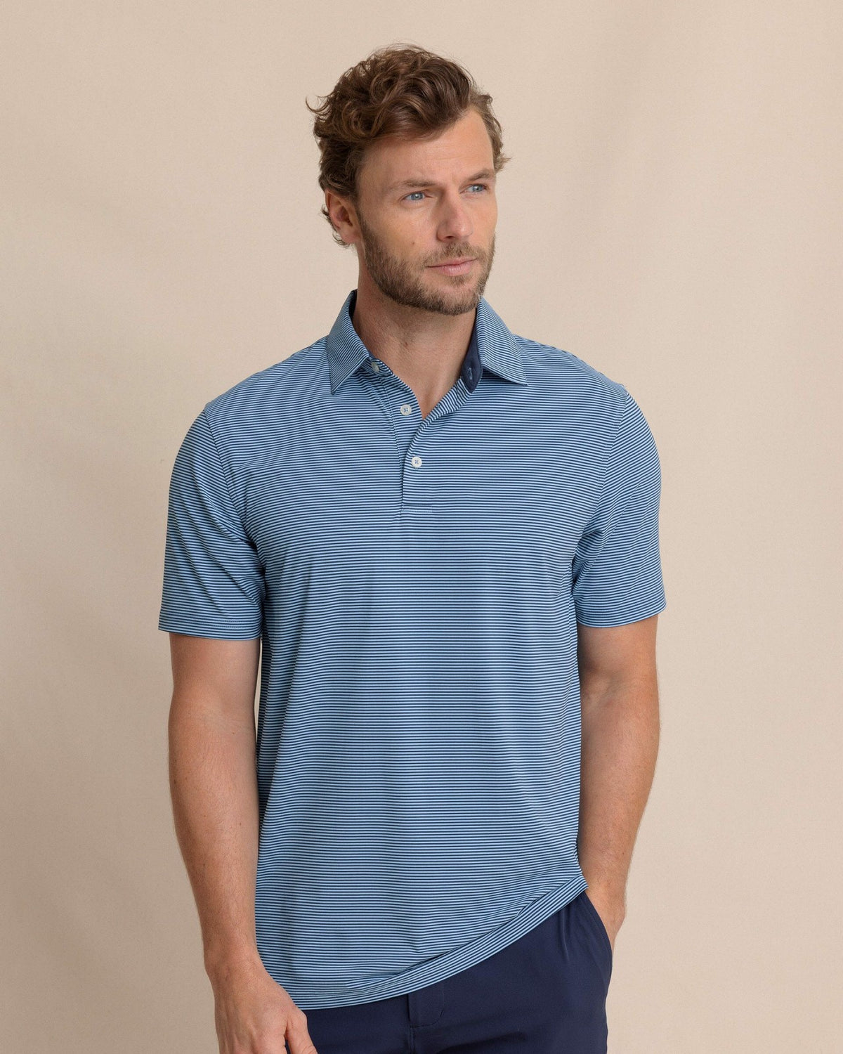 brrr°® Meadowbrook Stripe Polo - Ocean Channel | Southern Tide Men|Sale