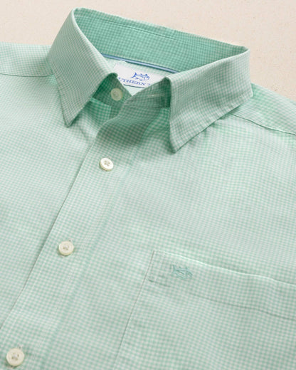 Charleston Parkwood Micro-Gingham Shirt - Green | Southern Tide Men|Sale