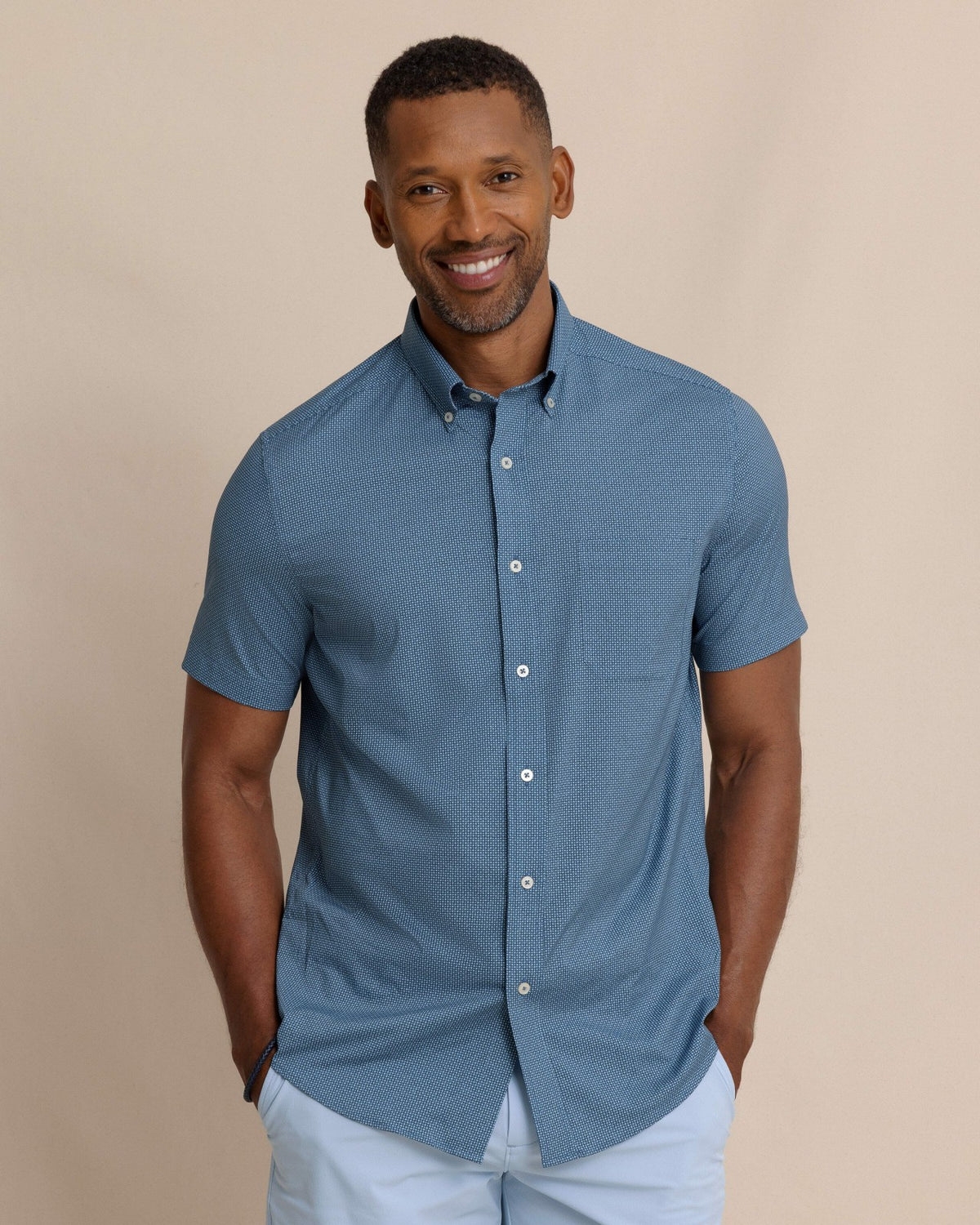 Eastport Heather brrr°® Short Sleeve Sport Shirt | Southern Tide Men|Sale