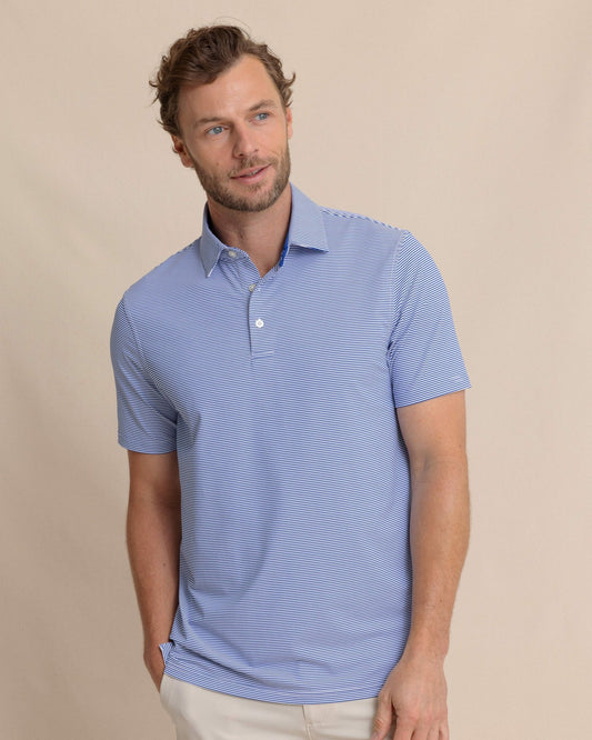 brrr°®-eeze Meadowbrook Stripe Polo - Surf Blue | Southern Tide Men|Sale