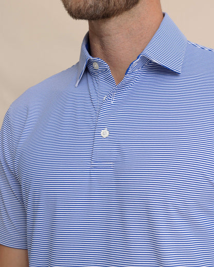 brrr°®-eeze Meadowbrook Stripe Polo - Surf Blue | Southern Tide Men|Sale