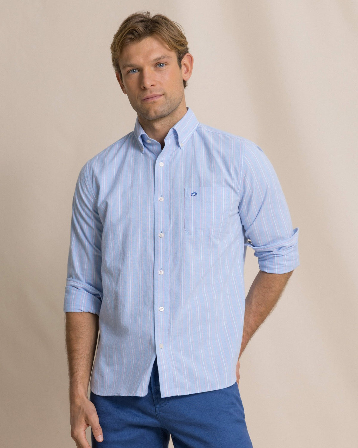 Beachside Charleston Oxford Stripe Sport Shirt | Southern Tide Men|Sale