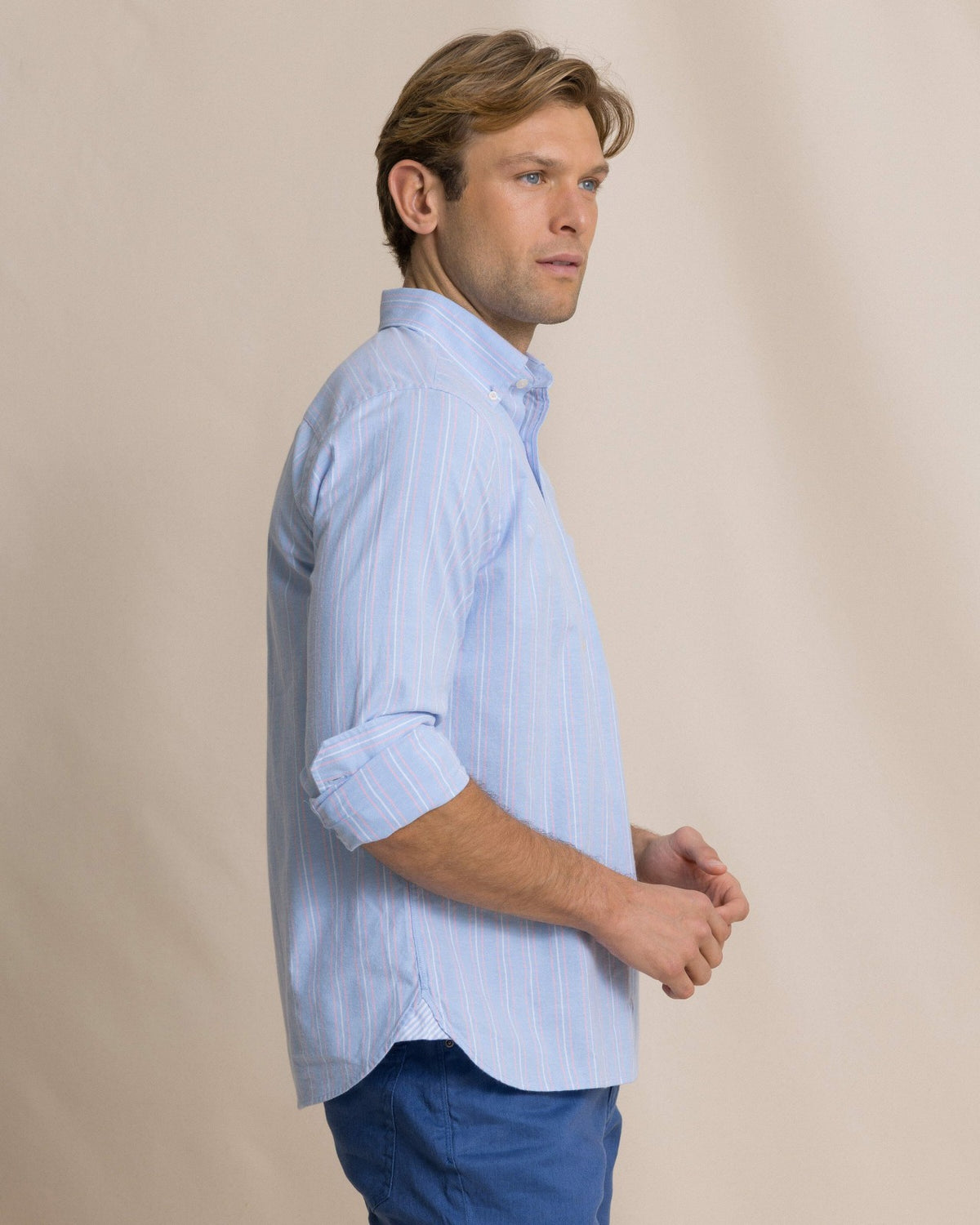 Beachside Charleston Oxford Stripe Sport Shirt | Southern Tide Men|Sale