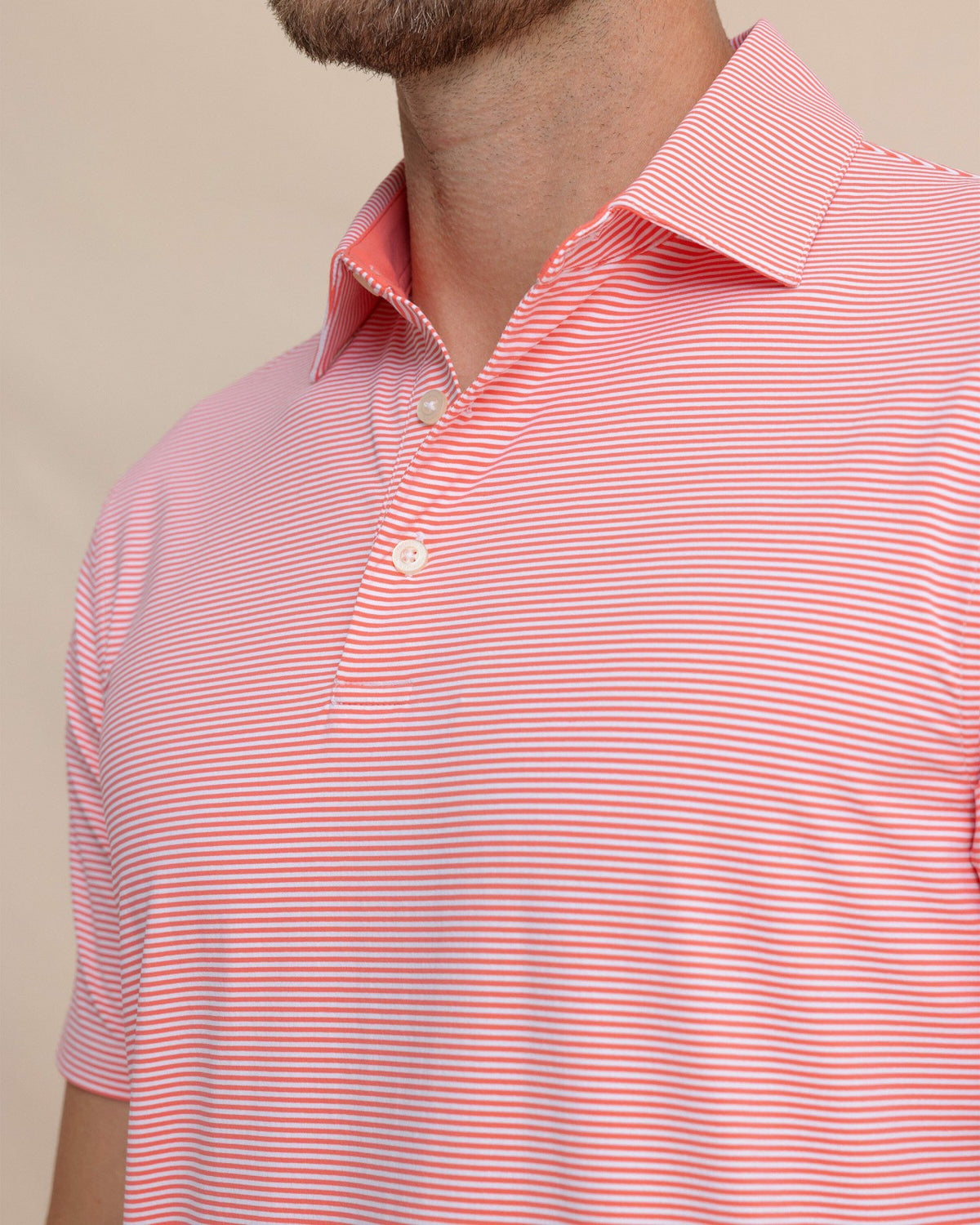 brrr°®-eeze Meadowbrook Stripe Polo - Coral | Southern Tide Men|Sale