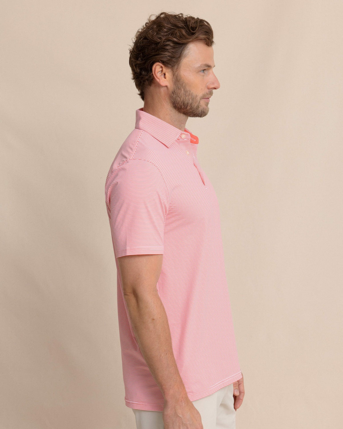 brrr°®-eeze Meadowbrook Stripe Polo - Coral | Southern Tide Men|Sale
