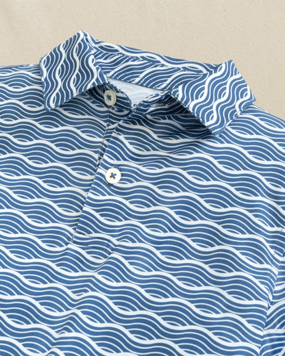Boys Driver Waves Printed Performance Polo | Southern Tide Men|Kids
