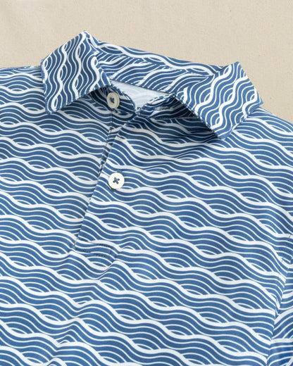Boys Driver Waves Printed Performance Polo | Southern Tide Men|Kids