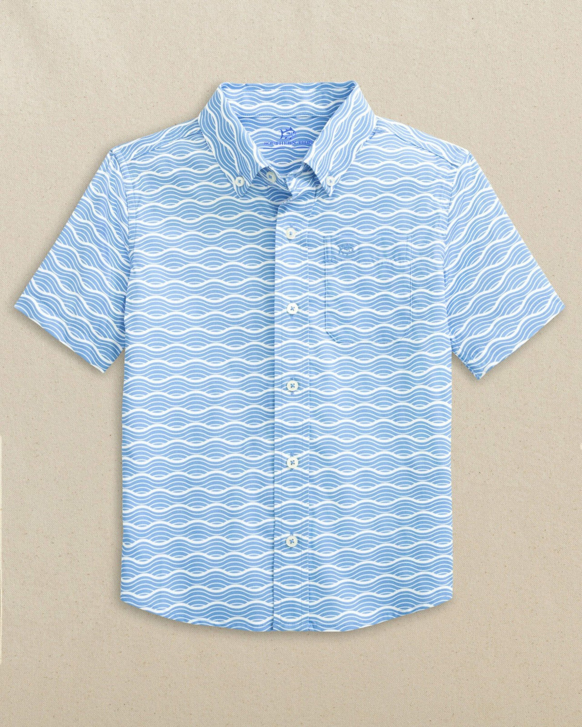 Boys Waves Coastal Breeze® Short Sleeve Sport Shirt | Southern Tide Men|Kids