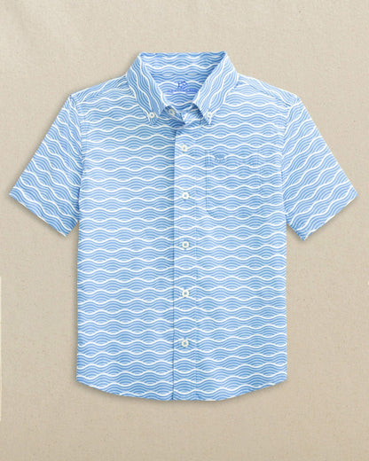 Boys Waves Coastal Breeze® Short Sleeve Sport Shirt | Southern Tide Men|Kids