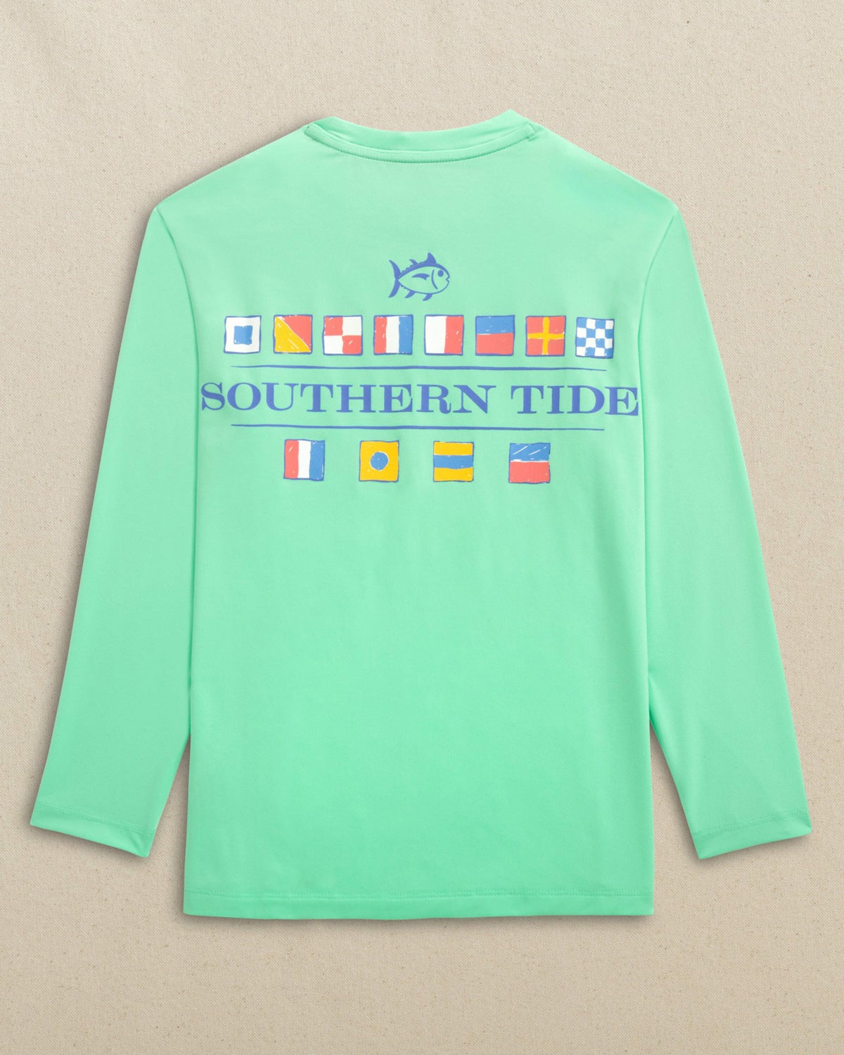 Kids Nautical Flags Long Sleeve Performance T-Shirt | Southern Tide Men|Kids