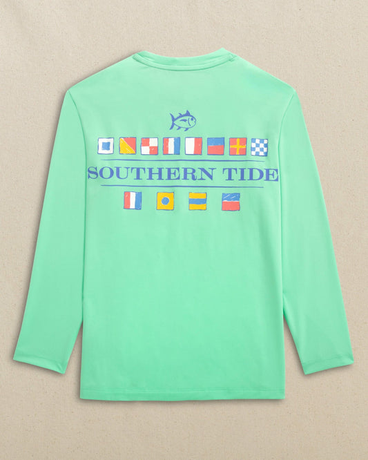 Kids Nautical Flags Long Sleeve Performance T-Shirt | Southern Tide Men|Kids