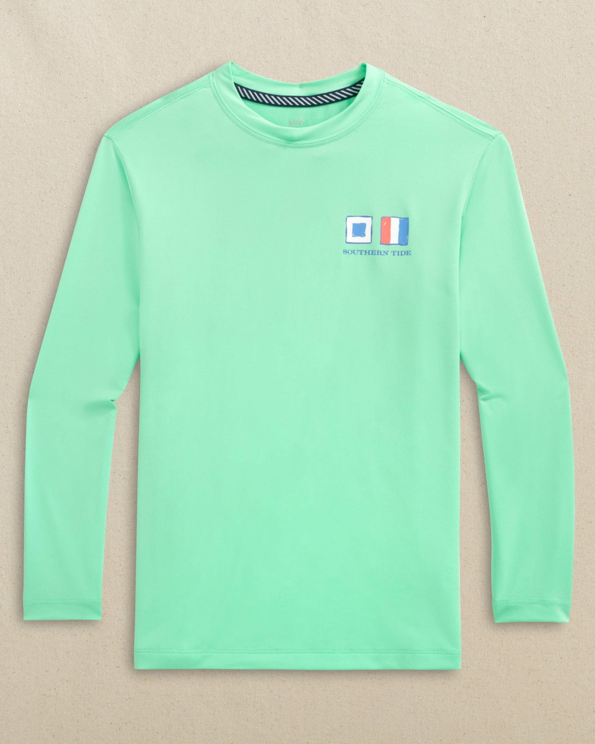 Kids Nautical Flags Long Sleeve Performance T-Shirt | Southern Tide Men|Kids