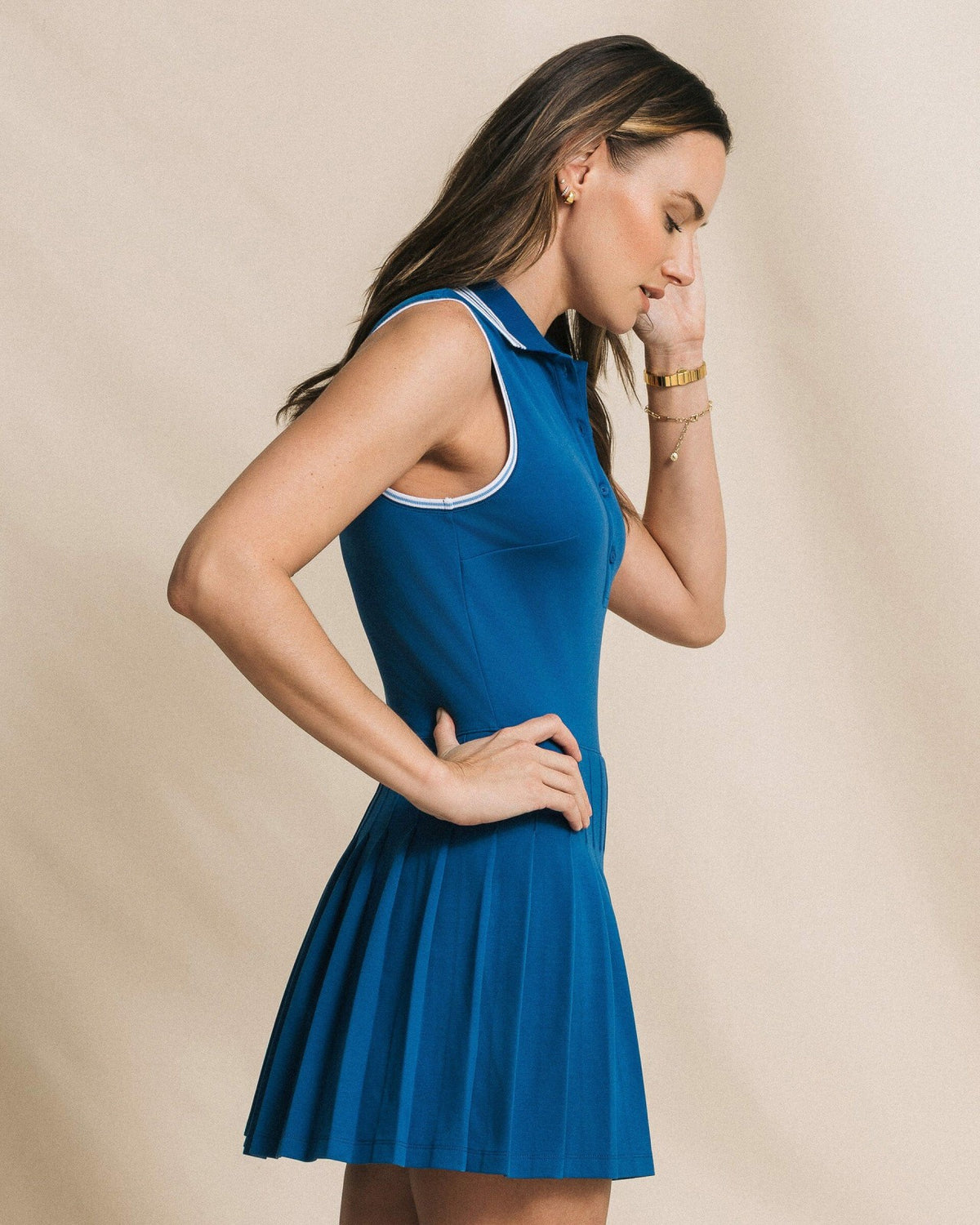 Ella Sleeveless Pleated Tennis Dress | Southern Tide Women
