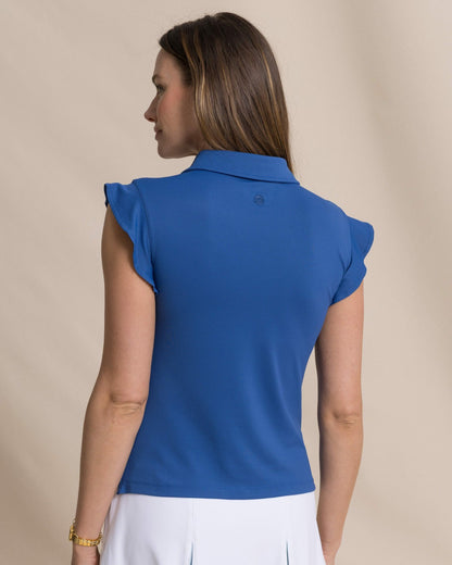 Dayna Ruffle Polo Tank | Southern Tide Women