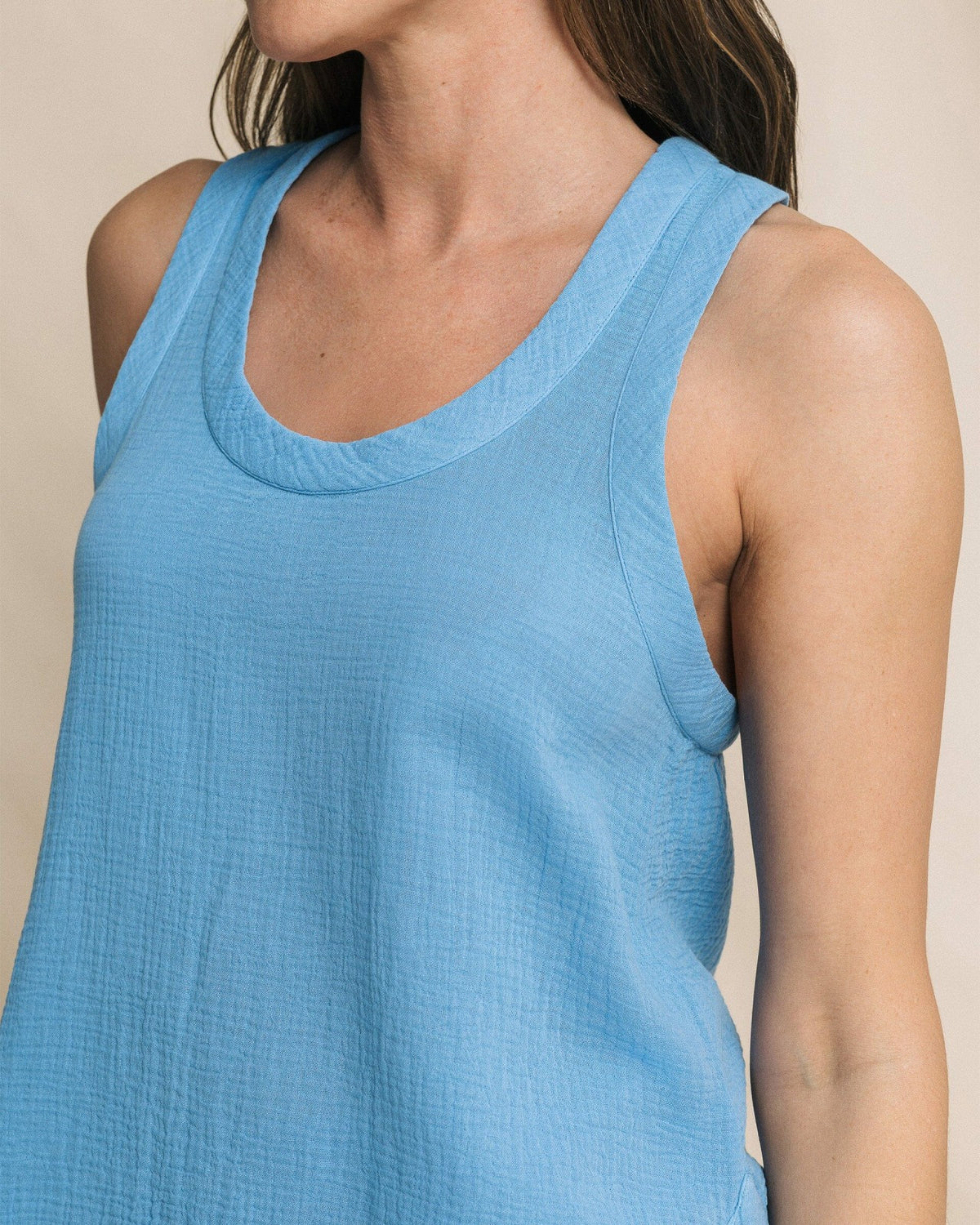 Leila Double Cloth Solid Tank | Southern Tide Women