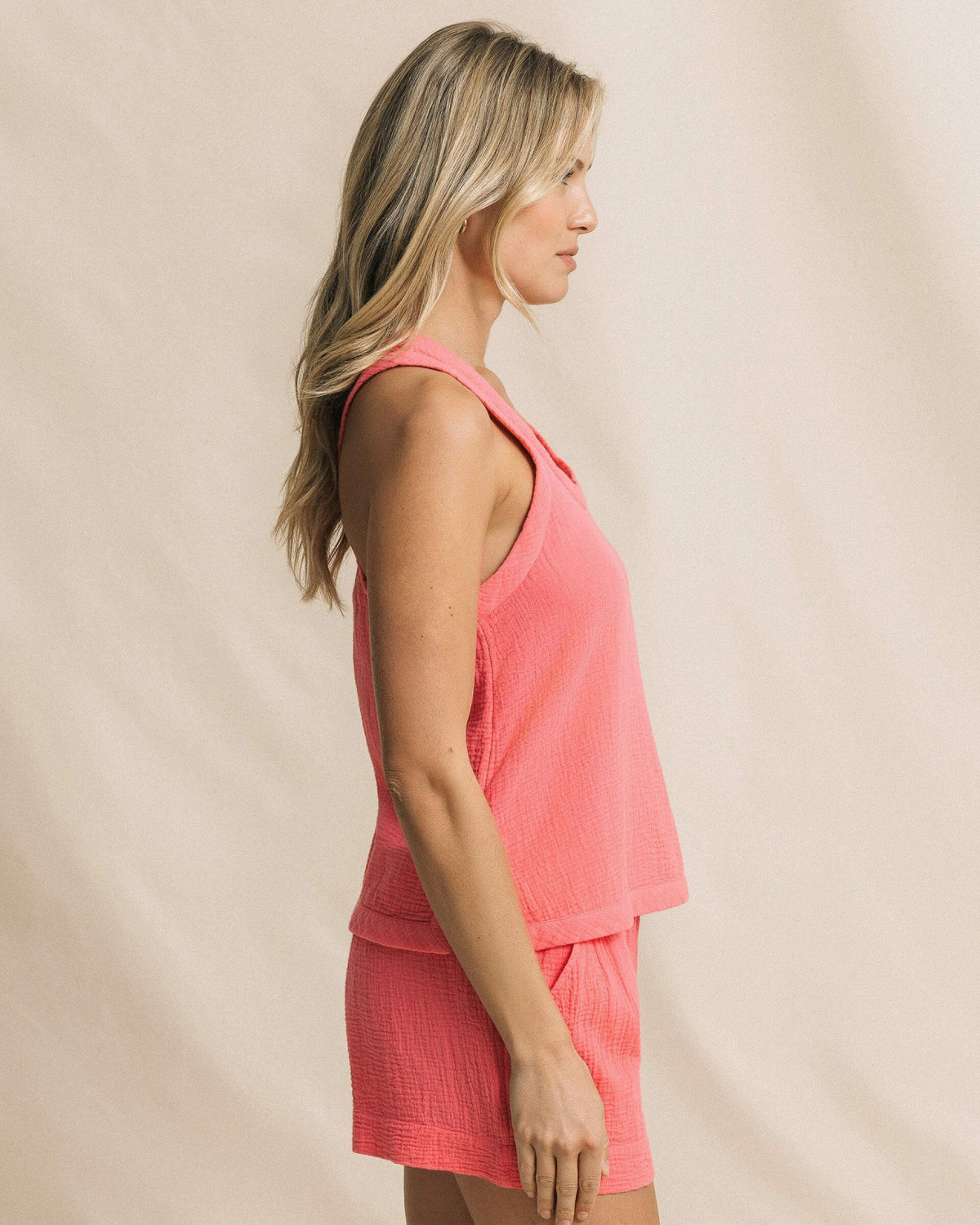 Leila Double Cloth Solid Tank | Southern Tide Women