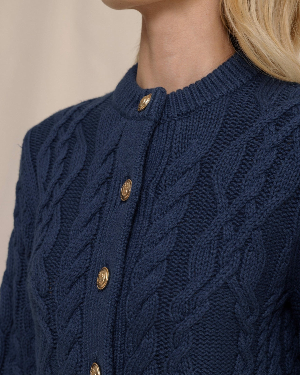 Clarke Cable Knit Cardigan - Dress Blue | Southern Tide Women