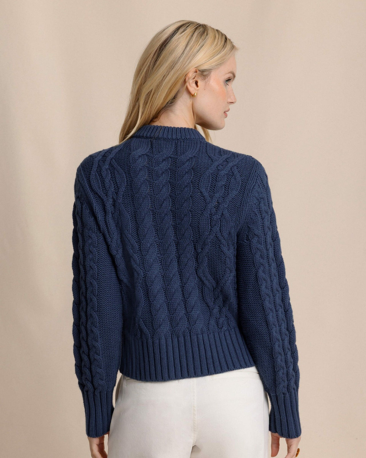 Clarke Cable Knit Cardigan - Dress Blue | Southern Tide Women