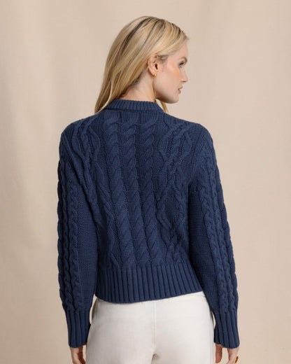 Clarke Cable Knit Cardigan - Dress Blue | Southern Tide Women