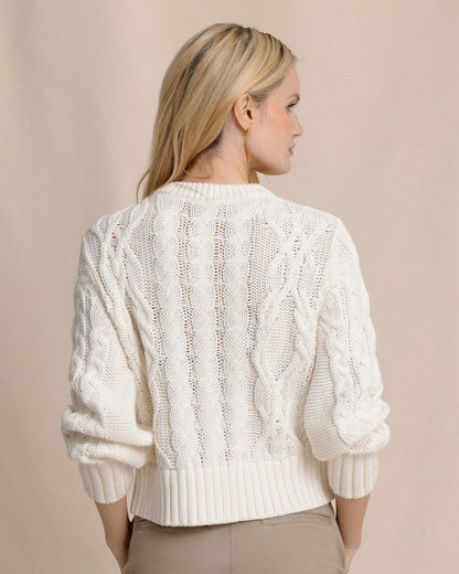 Clarke Cable Knit Cardigan - Sand White | Southern Tide Women