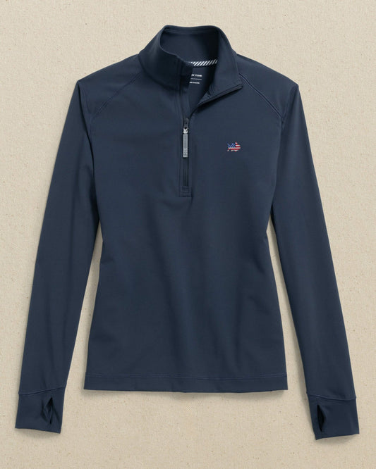 USA Flag Skipjack Runaround Quarter Zip | Southern Tide Women